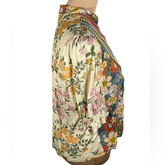 Bl-nk Stephanie Top Sold at Anthropologie Size Medium Blue Motif - Picture 7 of 12